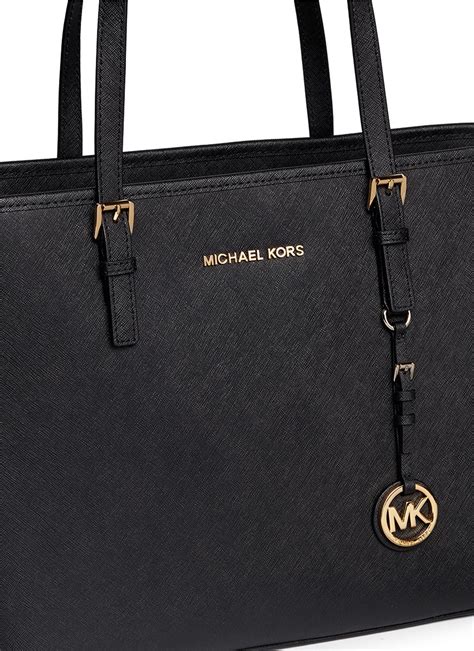 michael kors jet set travel saffiano leather satchel handbag black|Jet Set Travel Extra.